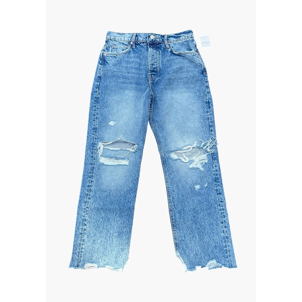 Free People | NWTs Tapered Baggy Boyfriend in Mid Century Blue Size 27 S